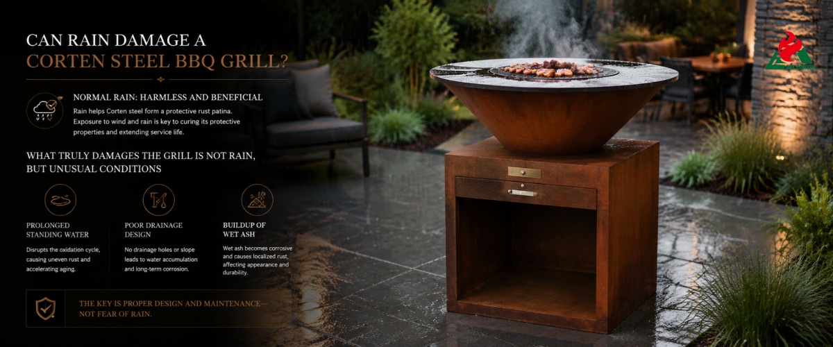 Can Rain Damage a Corten Steel BBQ Grill